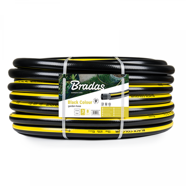 Gartenschlauch Schwarz 1" - 25m Black Colour 3-lagig Wasserschlauch 1 Zoll Bradas Schwarz